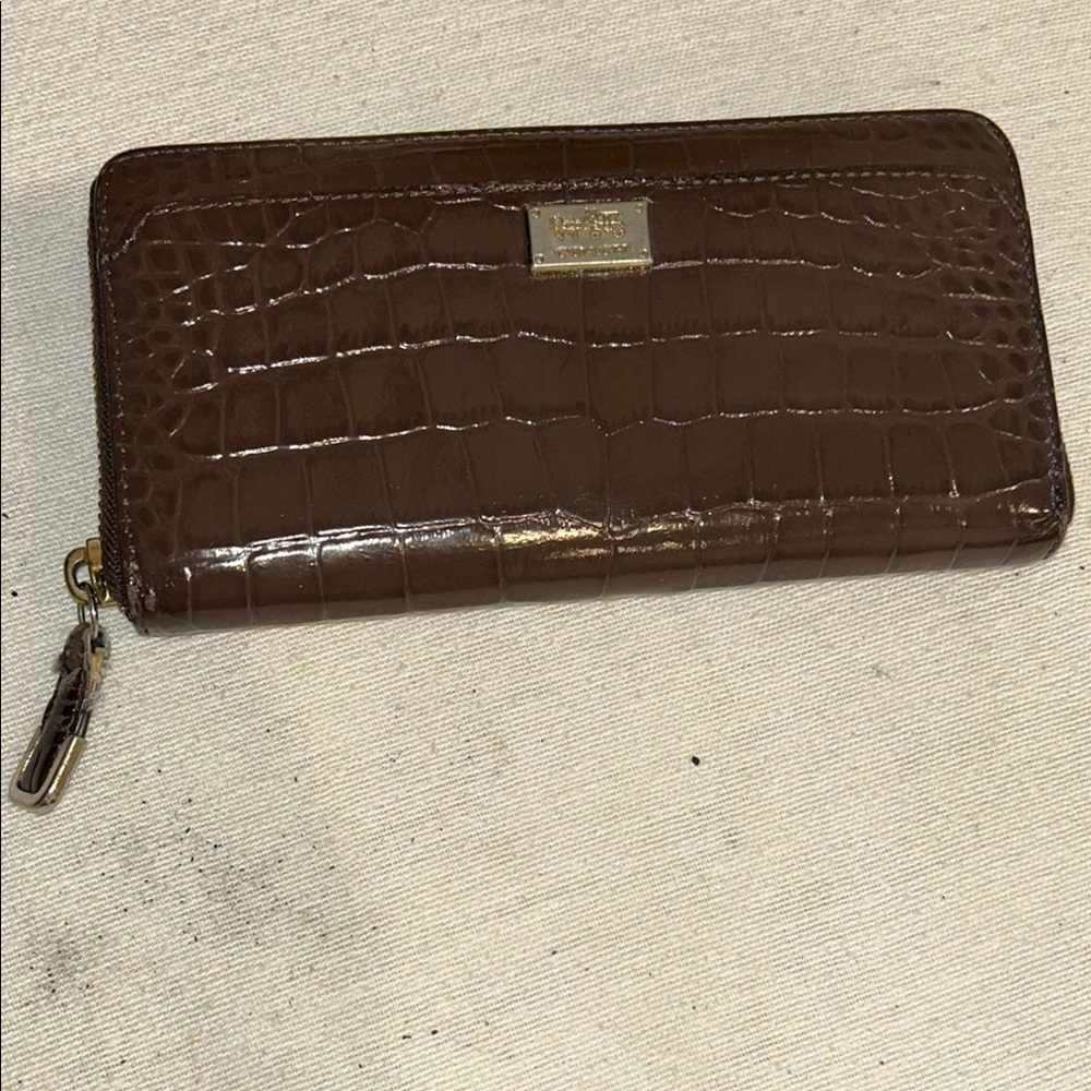 Kate Spade Brown Croc Embossed Wallet